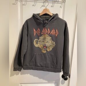 Def Leppard sweatshirt hoodie - grey Size S